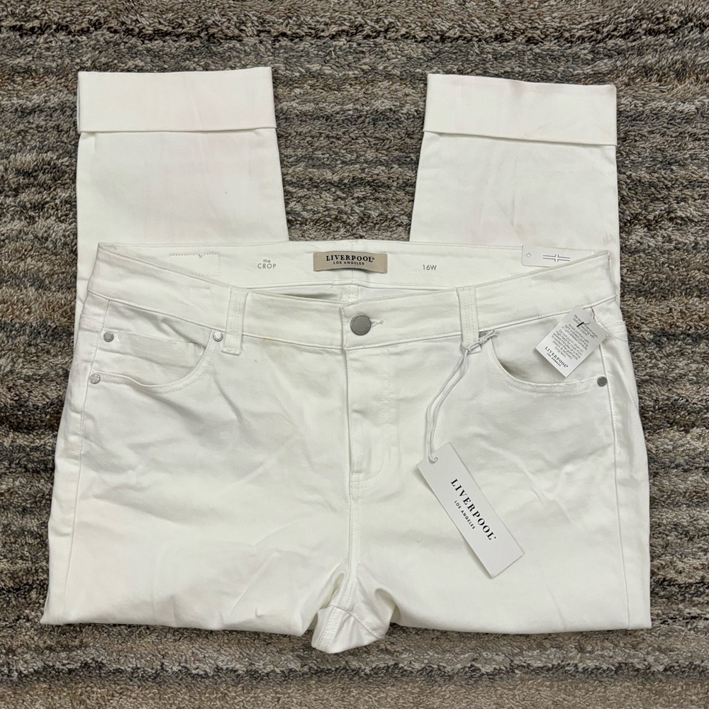 Liverpool The Crop Jeans Sz 16W NWT | Liverpool Cropped White Jeans | Liverpool*